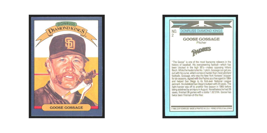 Goose Gossage 1986 Donruss #2 San Diego Padres Baseball Card NM