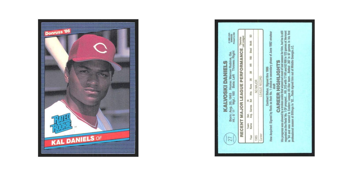 Kal Daniels 1986 Donruss #27 Cincinnati Reds Baseball Card NM