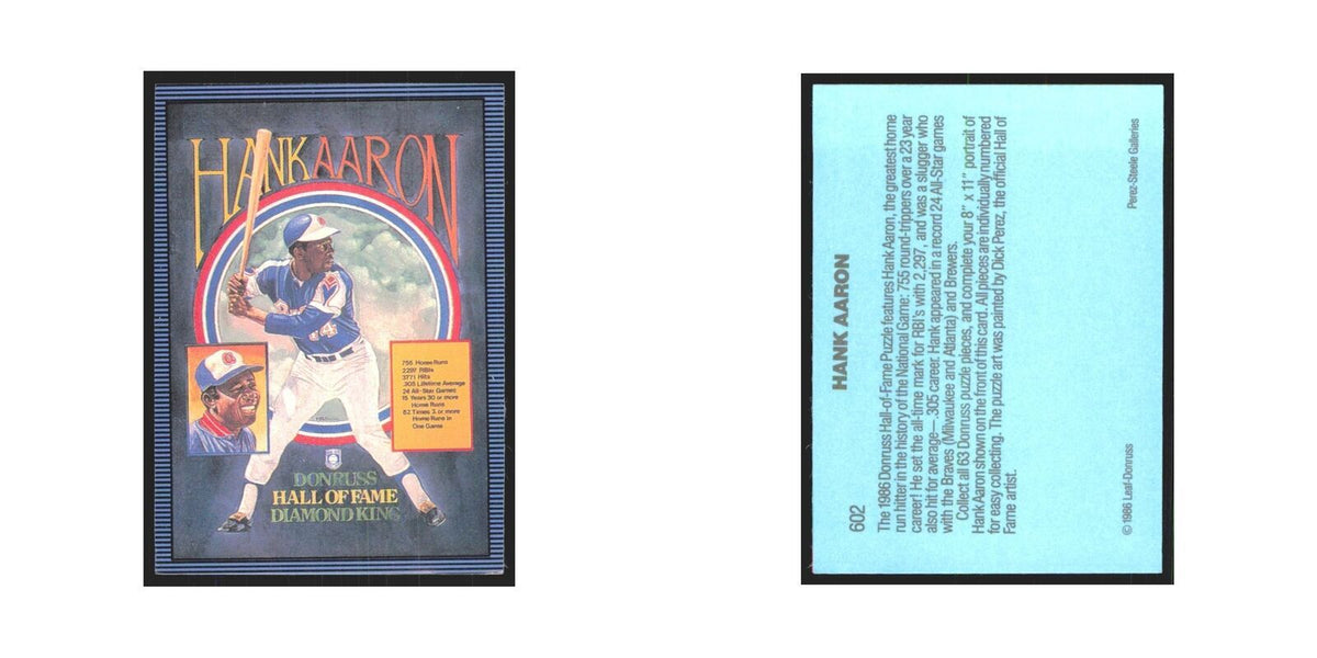 Hank Aaron 1986 Donruss #602 Atlanta Braves Baseball Card NM