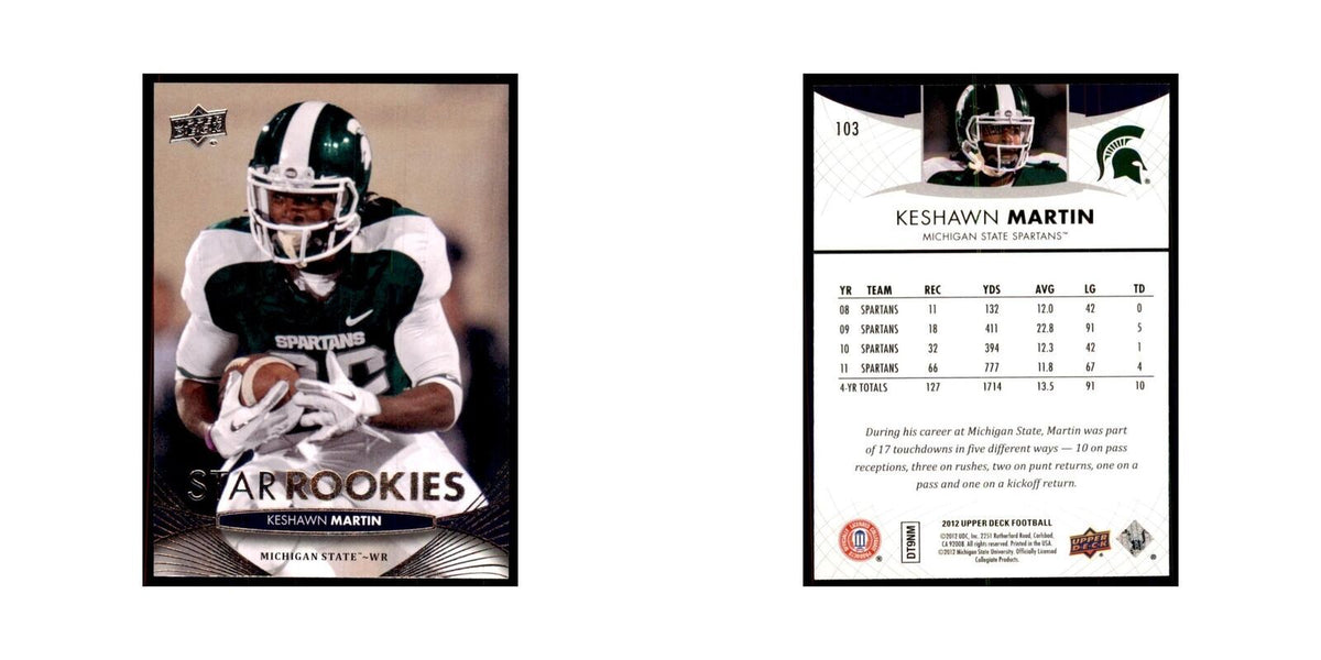 Keshawn Martin Rookie 2012 Upper Deck #103 Football Cards Football Card NM
