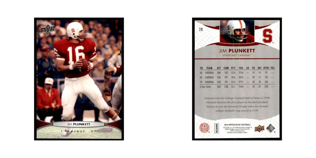 Jim Plunkett 2012 Upper Deck #28 Football Cards Football Card NM