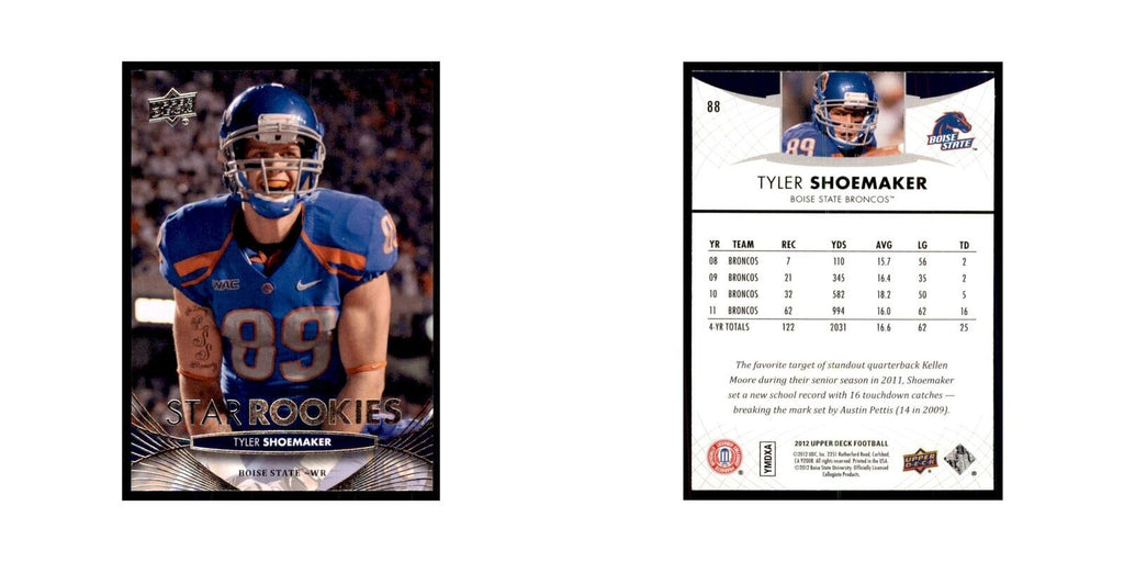 Tyler Shoemaker Rookie 2012 Upper Deck #88 Football Cards Football Card NM