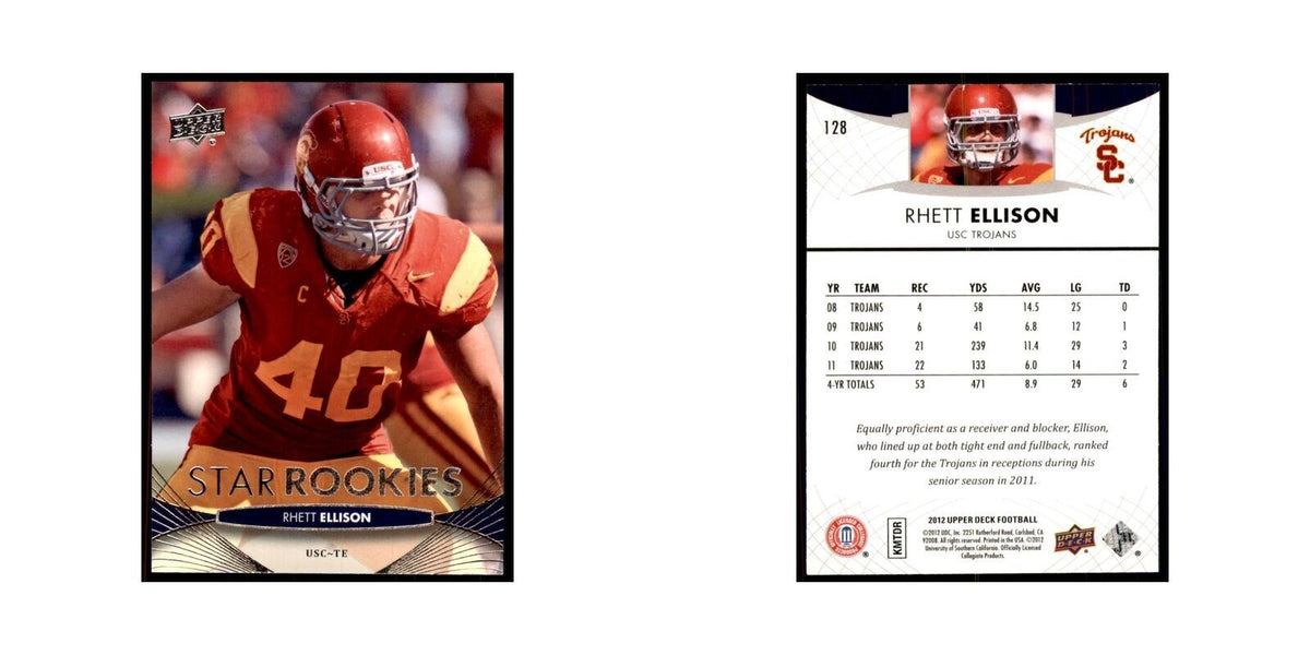 Rhett Ellison Rookie 2012 Upper Deck #128 Football Cards Football Card NM