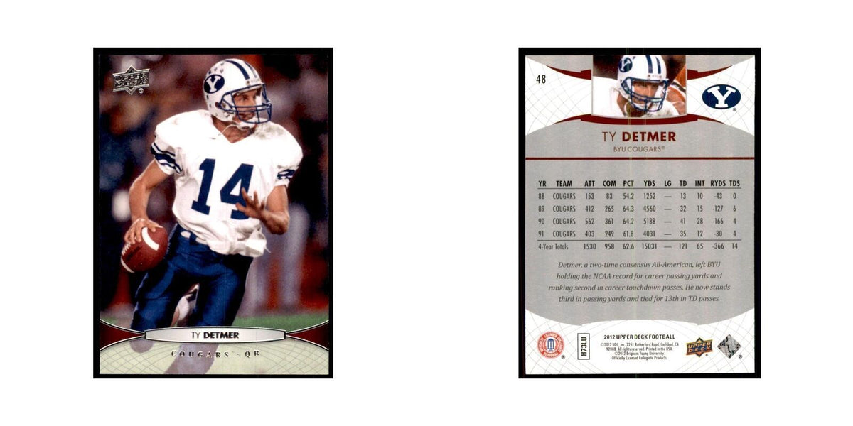 Ty Detmer 2012 Upper Deck #48 Football Cards Football Card NM