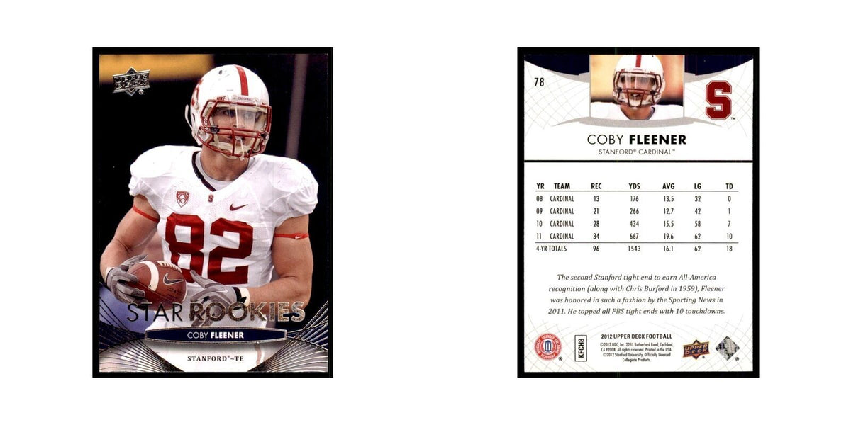 Coby Fleener Rookie 2012 Upper Deck #78 Football Cards Football Card NM