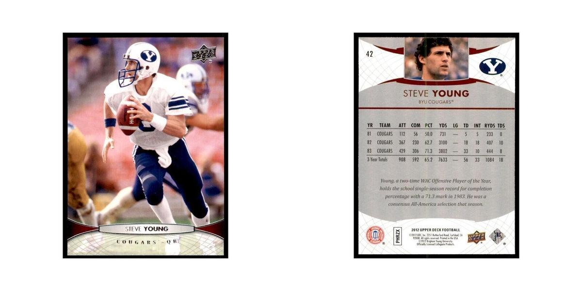 Steve Young 2012 Upper Deck #42 Football Cards Football Card NM