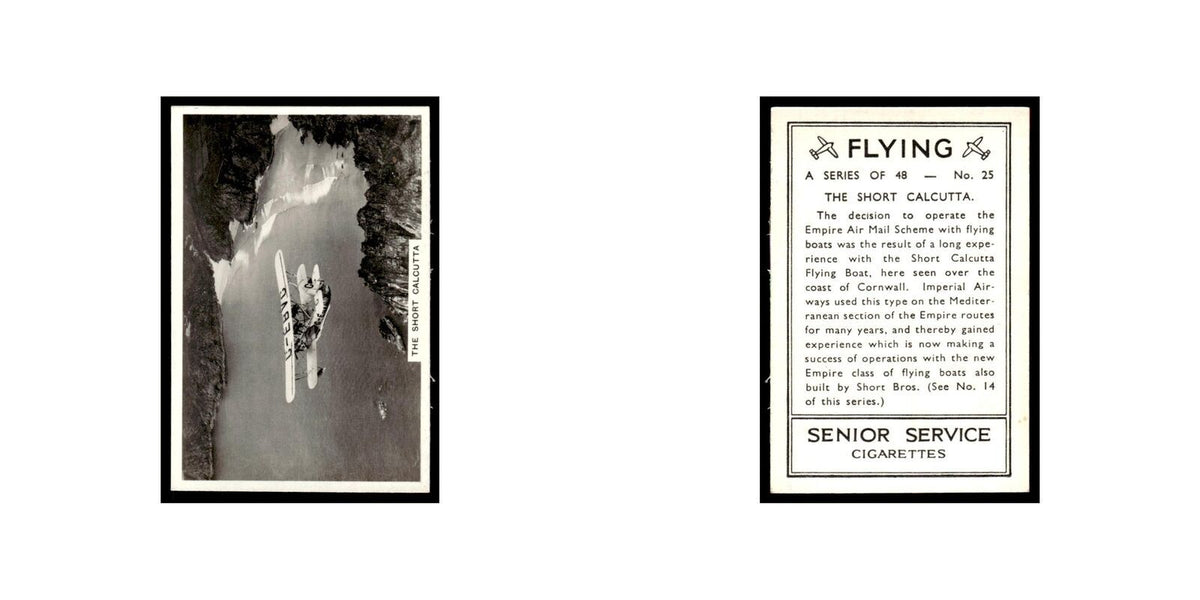 The Short Calcutta 1938 Senior Service Flying #25 Tobacco Card VG