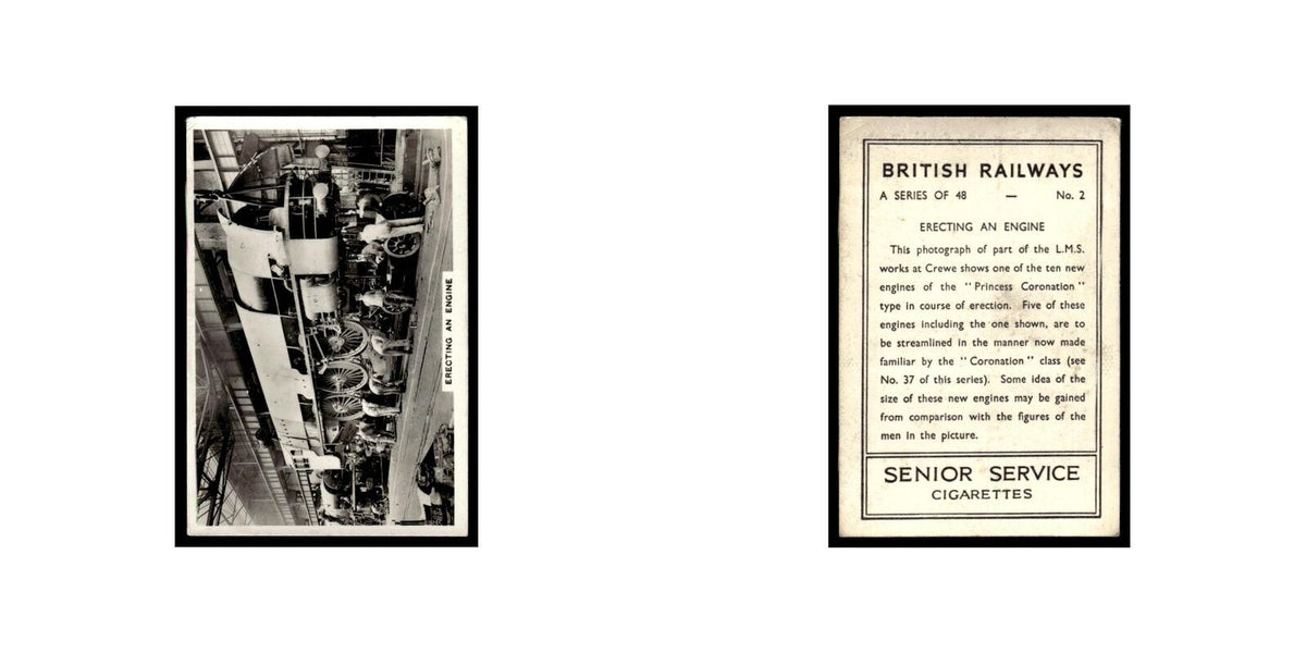 Erecting an Engine 1938 Senior Service British Railways #2 Tobacco Card VG