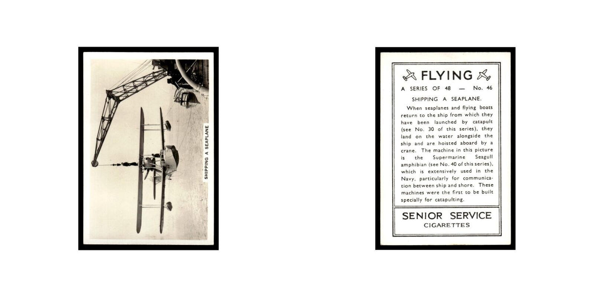 Shipping a Seaplane 1938 Senior Service Flying #46 Tobacco Card VG