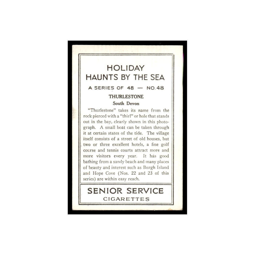 Thurlestone 1938 Senior Service Holiday Haunts by the Sea #48 Tobacco Card VG