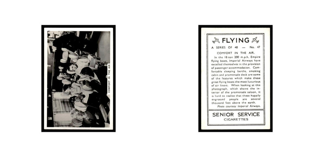 Comfort In The Air 1938 Senior Service Flying #47 Tobacco Card VG