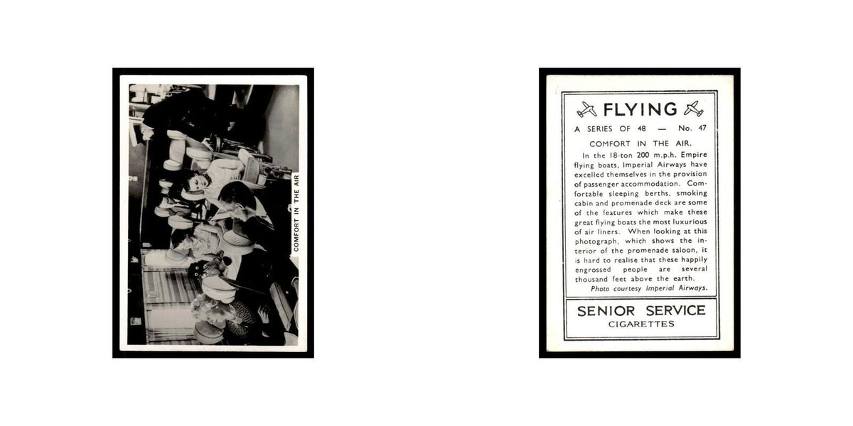 Comfort In The Air 1938 Senior Service Flying #47 Tobacco Card VG
