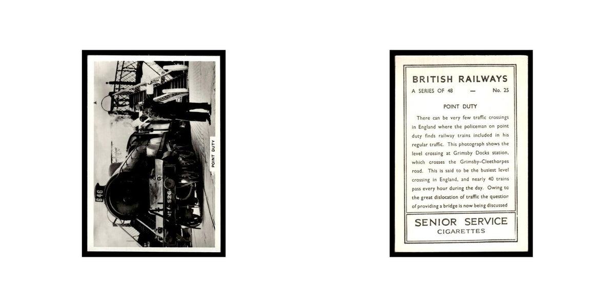 Point Duty 1938 Senior Service British Railways #25 Tobacco Card VG