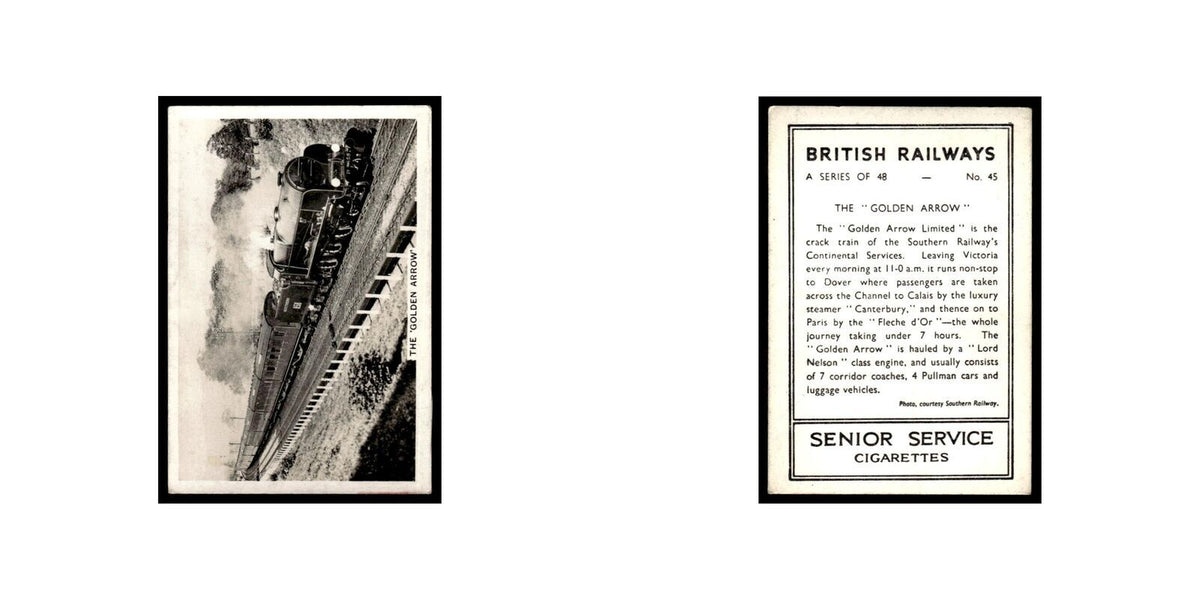 The Golden Arrow 1938 Senior Service British Railways #45 TobaccoCard VG
