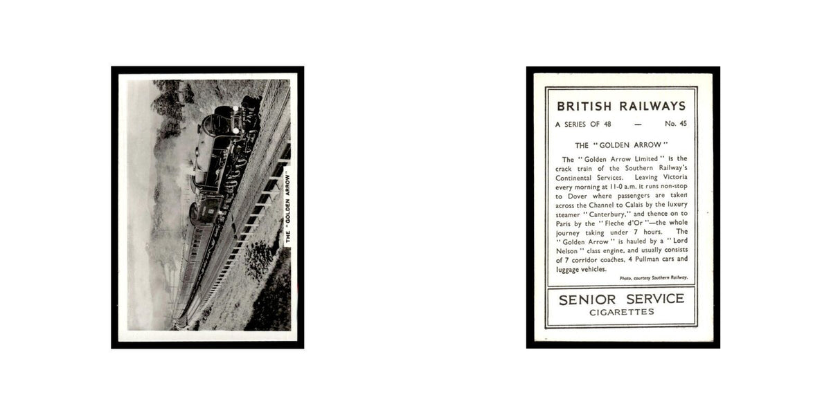 The Golden Arrow 1938 Senior Service British Railways #45 Tobacco Card VG