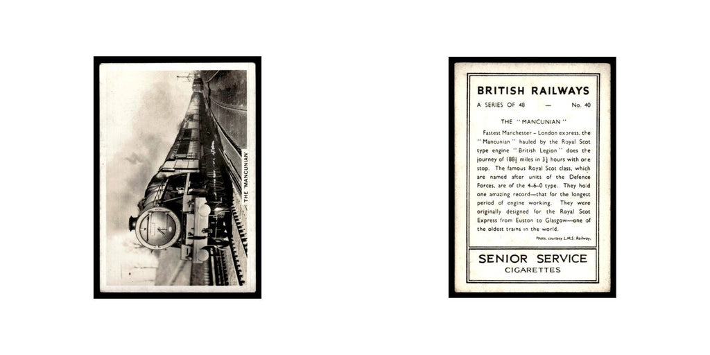 The Mancunian 1938 Senior Service British Railways #40 Tobacco Card VG