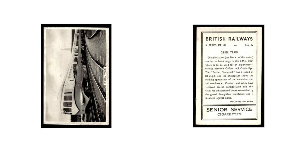 Diesel Train 1938 Senior Service British Railways #12 Tobacco Card VG