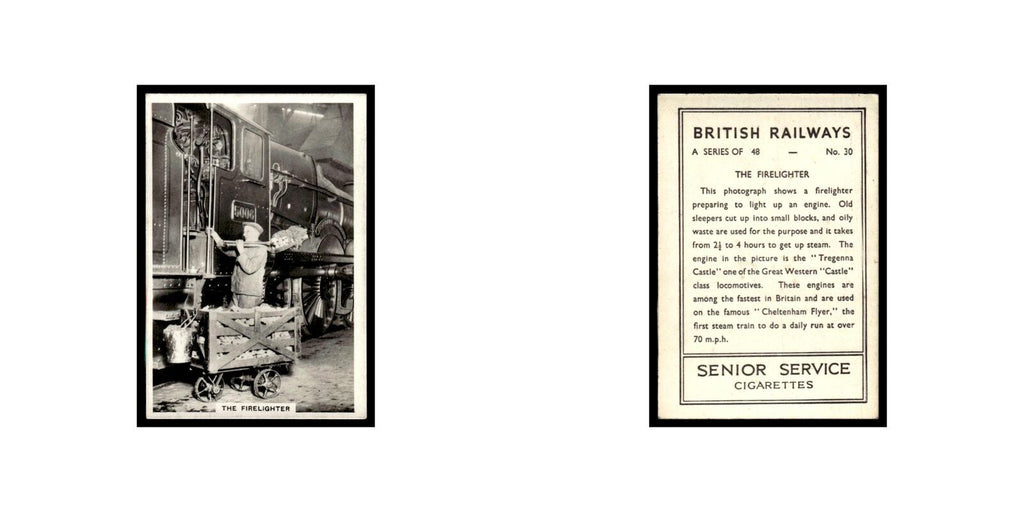 The Firelighter 1938 Senior Service British Railways #30 Tobacco Card VG