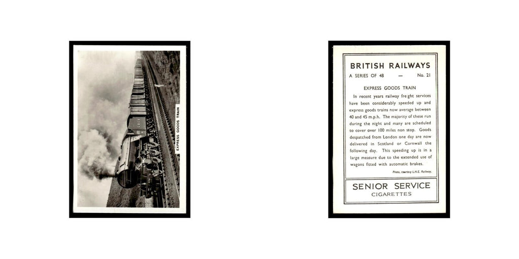 Express Goods Train 1938 Senior Service British Railways #21 Tobacco Card VG