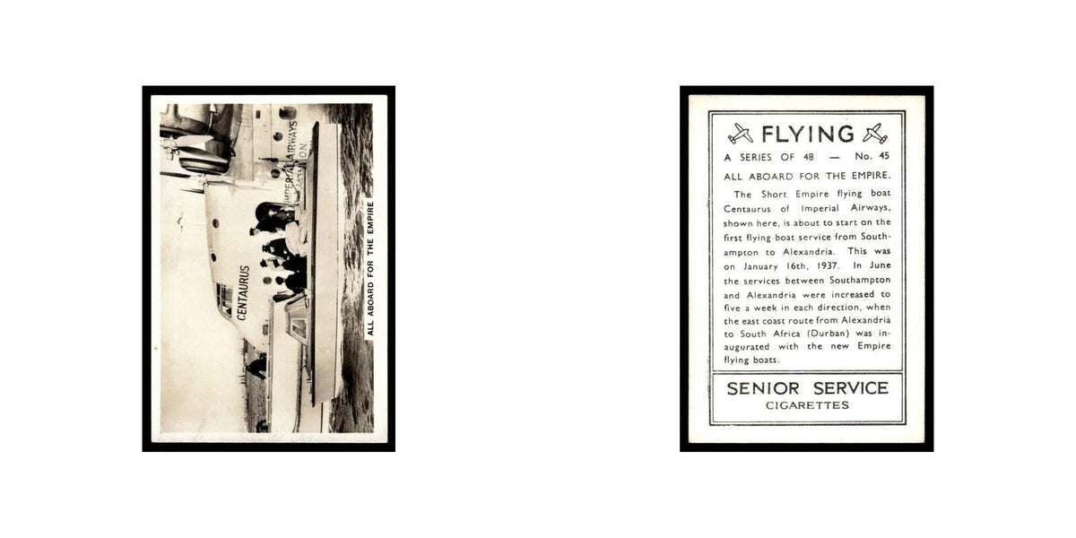 All Aboard For The Empire 1938 Senior Service Flying #45 Tobacco Card VG