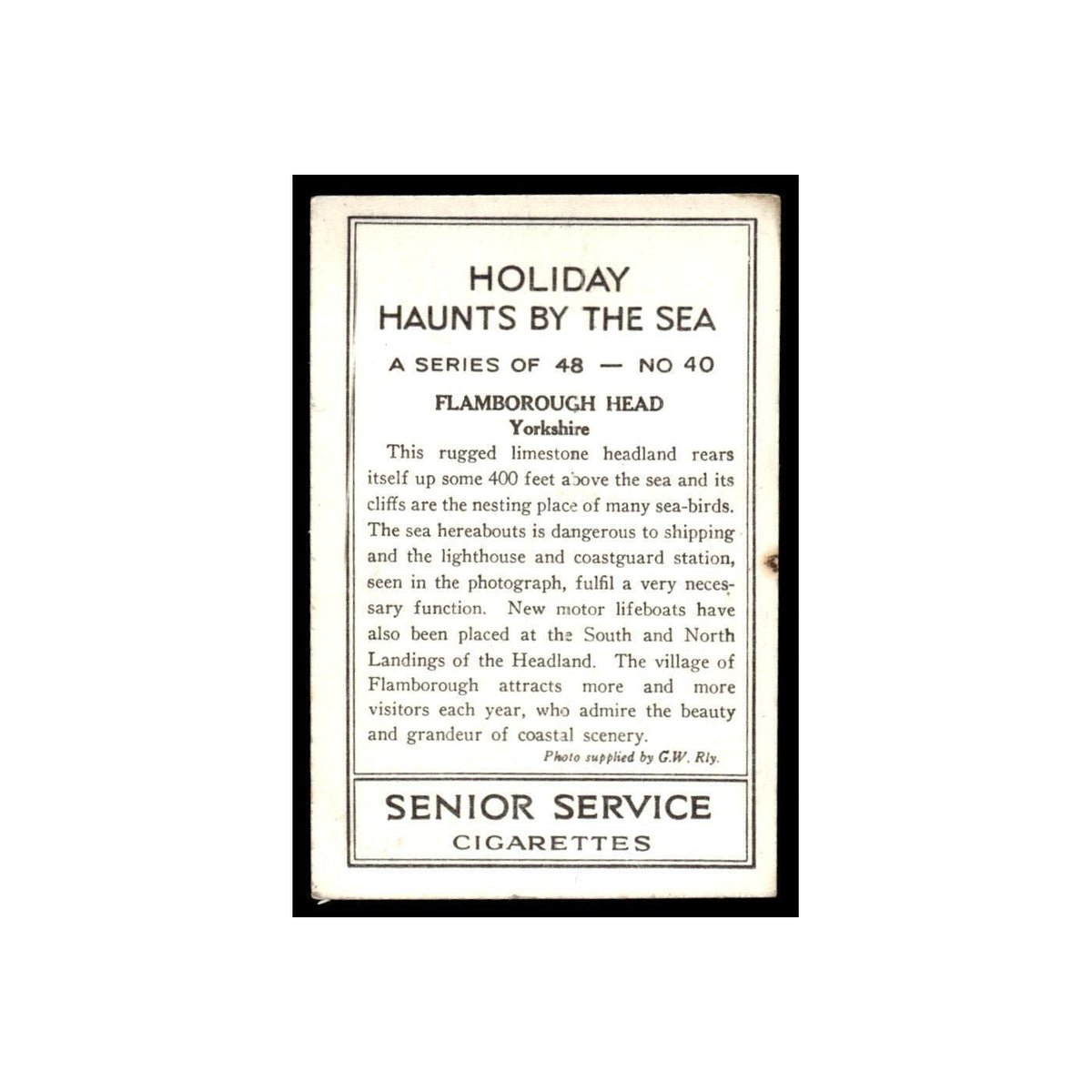 Flamborough Head 1938 Senior Service Holiday Haunts by the Sea #40 VG