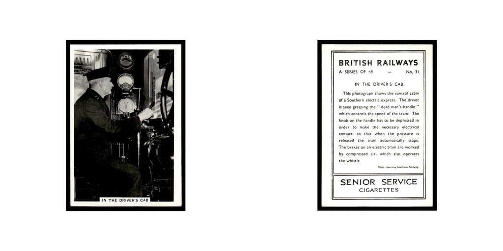 In The Drivers Cab 1938 Senior Service British Railways #31 Tobacco Card VG