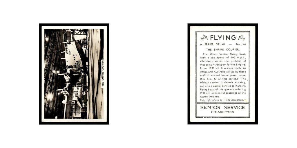 The Empire Courier 1938 Senior Service Flying #44 Tobacco Card VG