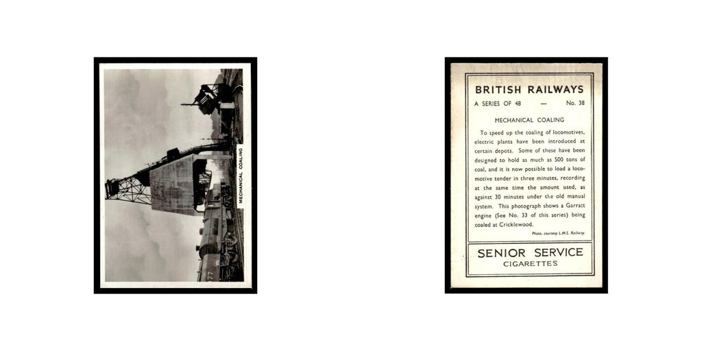 Mechanical Coaling 1938 Senior Service British Railways #38 Tobacco Card VG