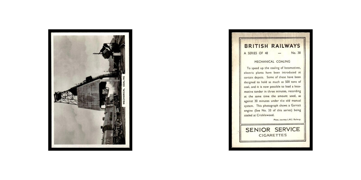 Mechanical Coaling 1938 Senior Service British Railways #38 Tobacco Card VG