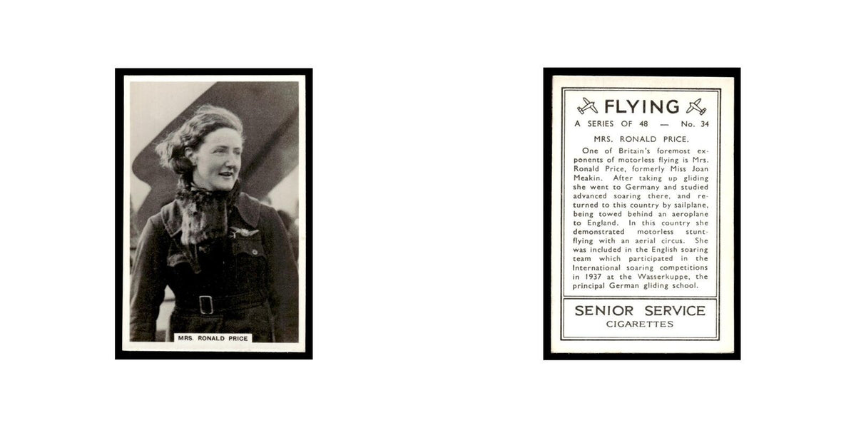 Mrs. Ronald Price 1938 Senior Service Flying #34 Tobacco Card VG