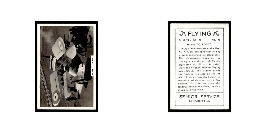 Home To Roost 1938 Senior Service Flying #48 Tobacco Card VG