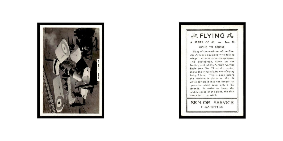 Home To Roost 1938 Senior Service Flying #48 Tobacco Card VG