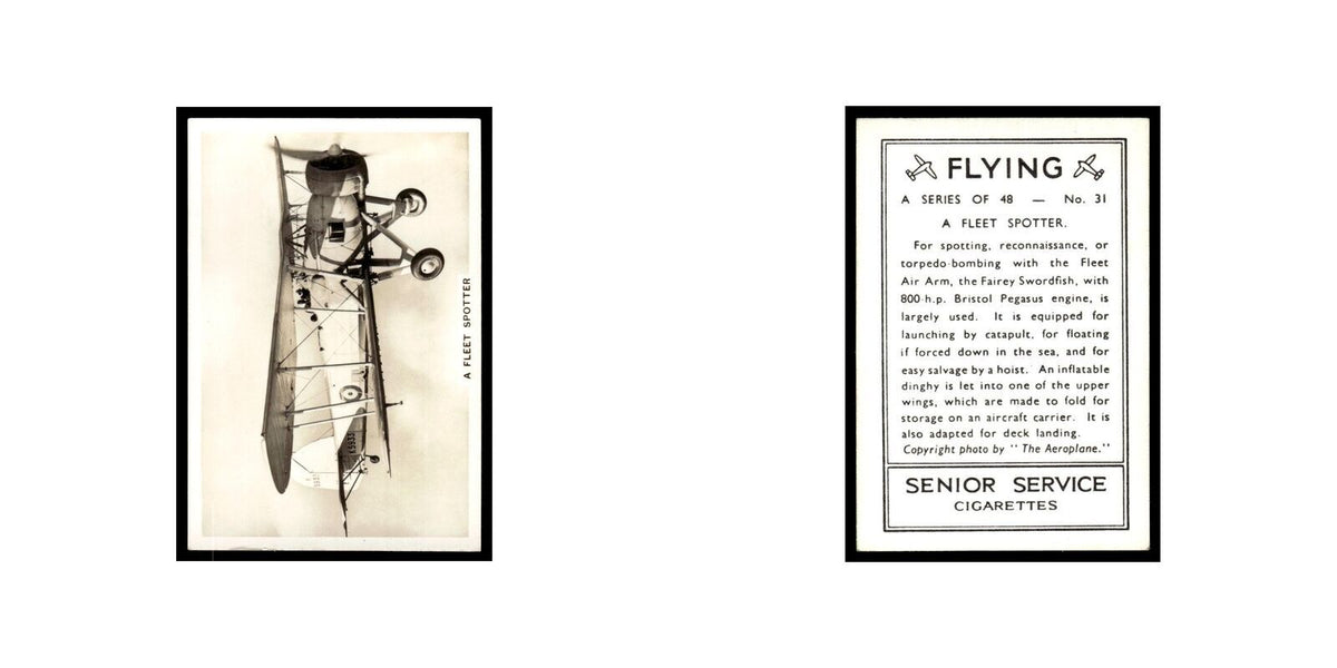 A Fleet Spotter 1938 Senior Service Flying #31 Tobacco Card VG