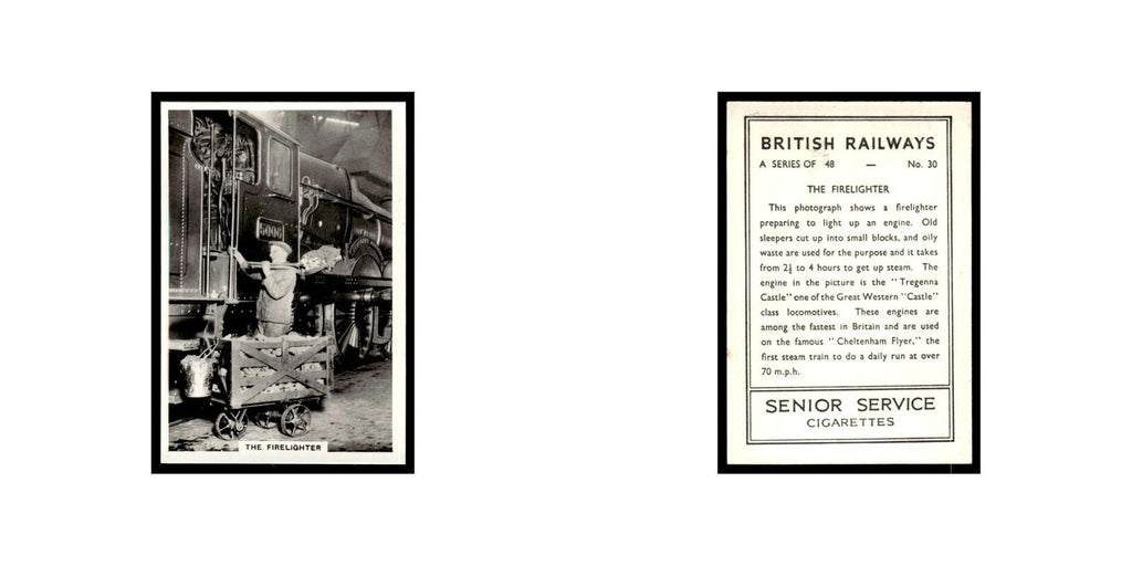 The Firelighter 1938 Senior Service British Railways #30 Tobacco Card VG