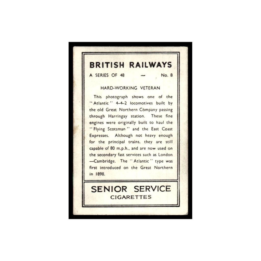 Hard Working Veteran 1938 Senior Service British Railways #8 Tobacco Card VG