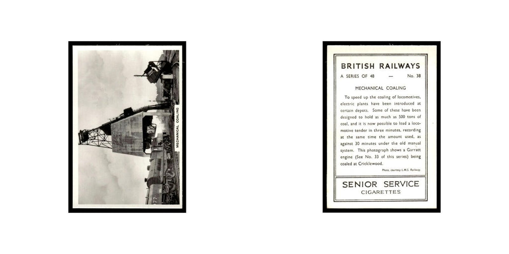 Mechanical Coaling 1938 Senior Service British Railways #38 Tobacco Card VG