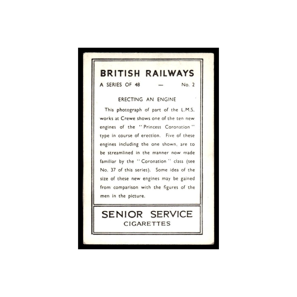 Erecting an Engine 1938 Senior Service British Railways #2 Tobacco Card VG
