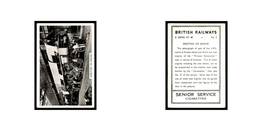 Erecting an Engine 1938 Senior Service British Railways #2 Tobacco Card VG