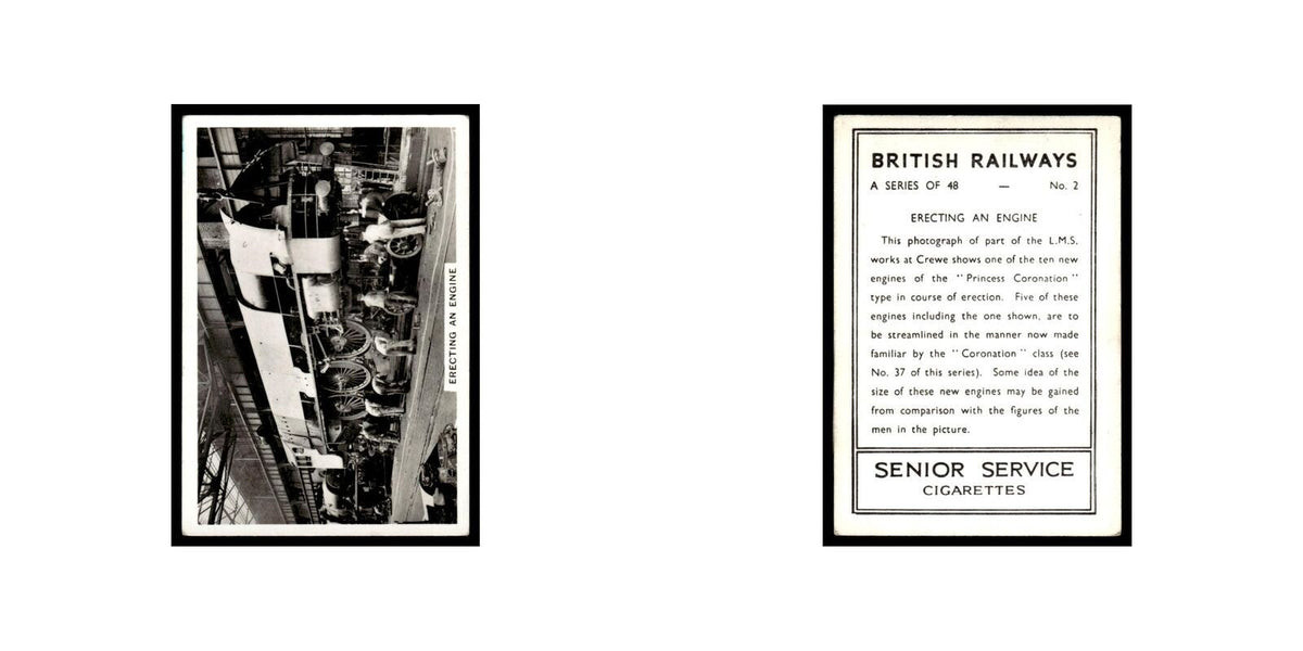 Erecting an Engine 1938 Senior Service British Railways #2 Tobacco Card VG