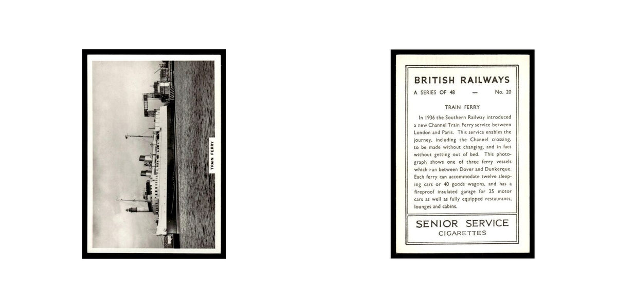 Train Ferry 1938 Senior Service British Railways #20 Tobacco Card VG