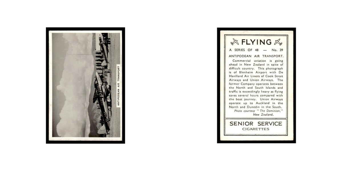 Antipodean Air Transport 1938 Senior Service Flying #39 Tobacco Card VG