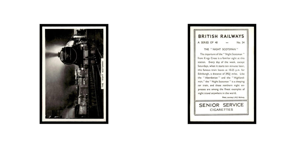 The Night Scotsman 1938 Senior Service British Railways #34 Tobacco Card VG