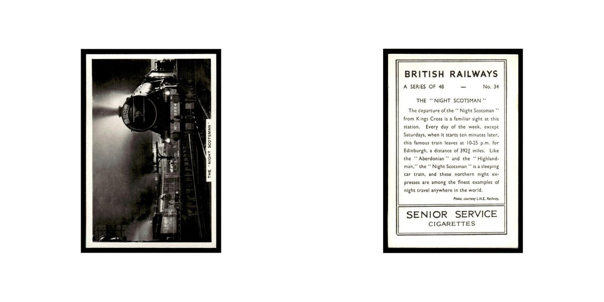 The Night Scotsman 1938 Senior Service British Railways #34 Tobacco Card VG