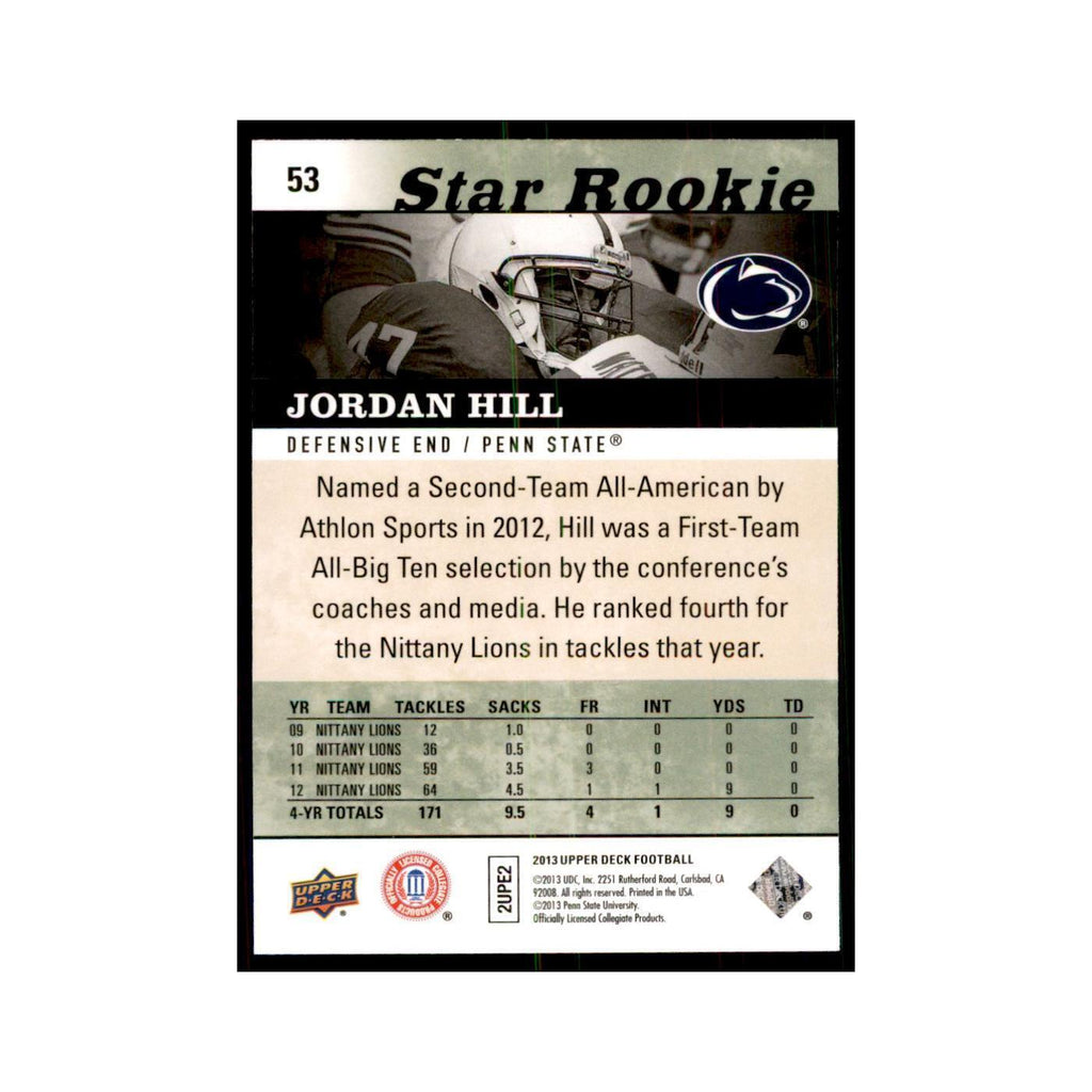 Jordan Hill 2013 Upper Deck #53 Football Cards Football Card NM