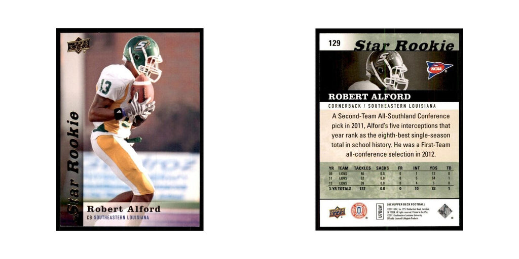 Robert Alford Rookie 2013 Upper Deck #129 Football Cards Football Card NM