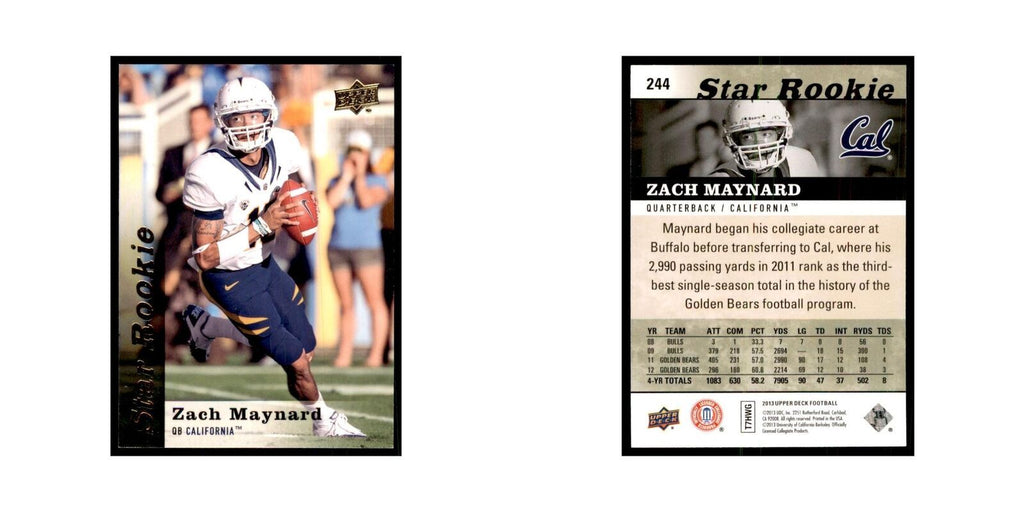 Zach Maynard 2013 Upper Deck #244 Football Cards Football Card NM