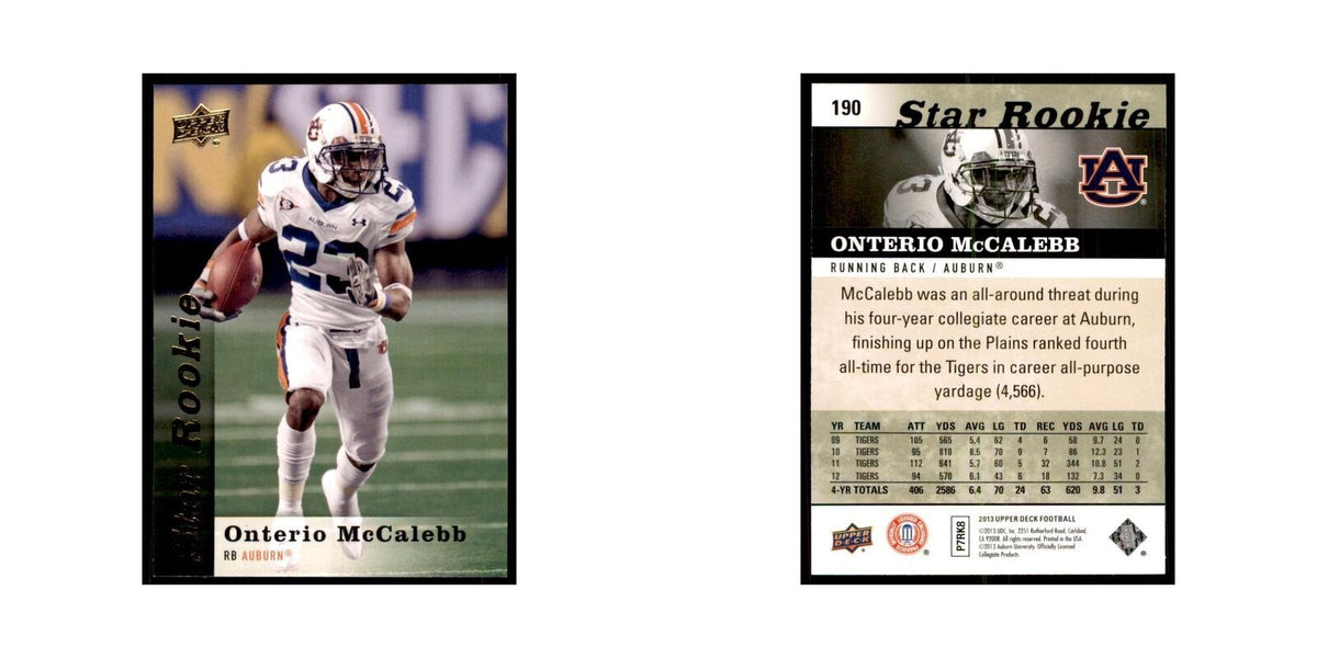 Onterio McCalebb Rookie 2013 Upper Deck #190 Football Cards Football Card NM