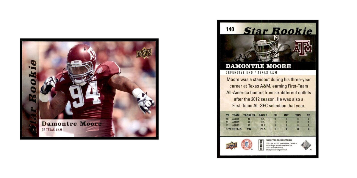 Damontre Moore Rookie 2013 Upper Deck #140 Football Cards Football Card NM