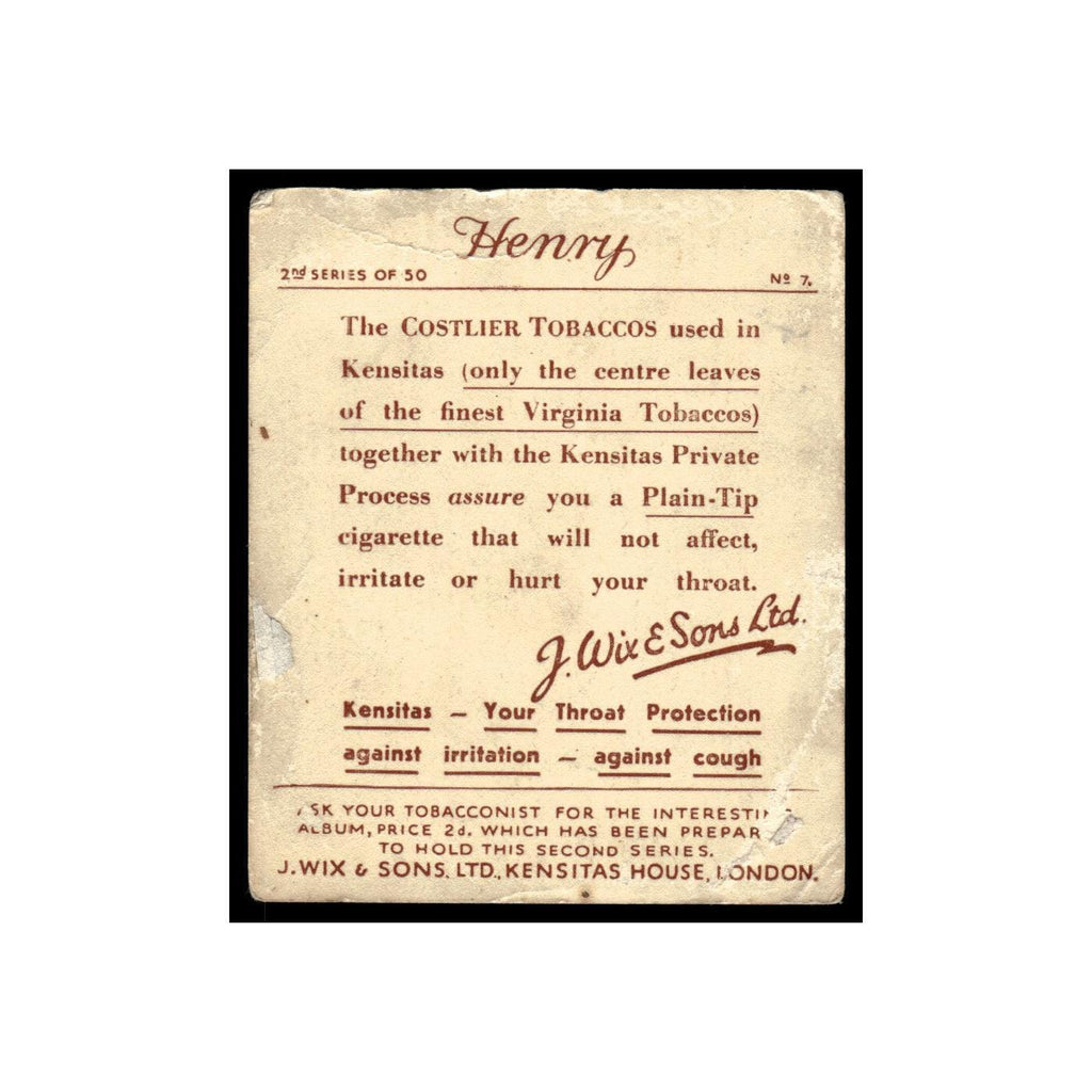 Henry 1936 Kensitas House 2nd Series #7 Tobacco Card Poor