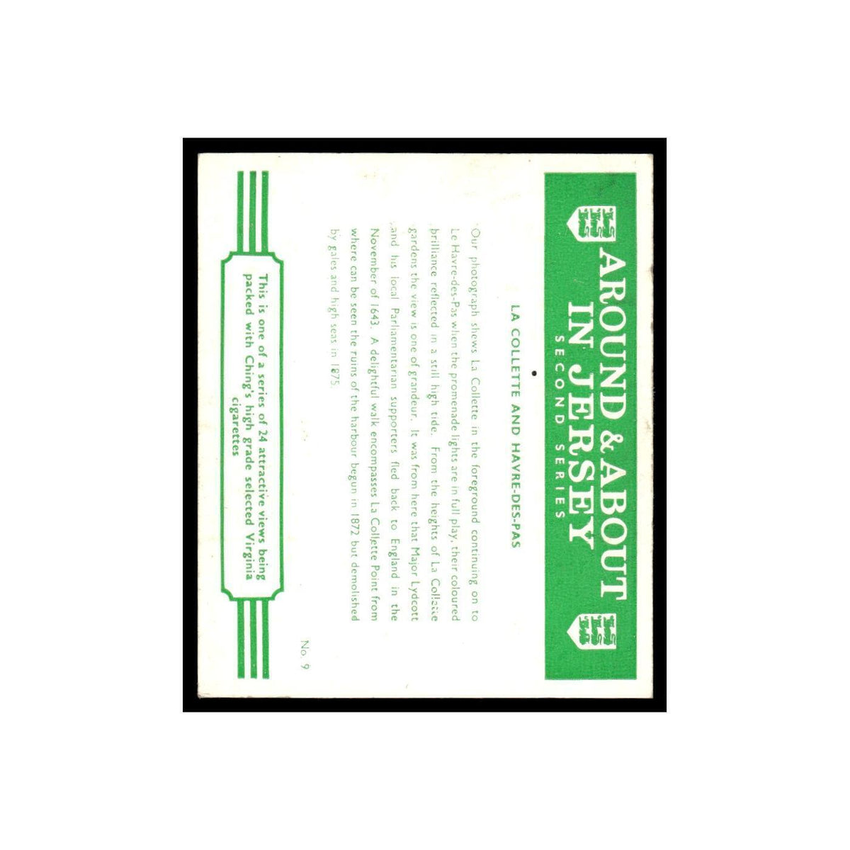 La Collette Havre-Des-Pas 1968 Virginia Cigarettes Around About Jersey #9 VG
